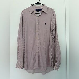 Ralph Lauren red/white striped button-down (classic performance fit) Sz large